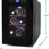 BLACK+DECKER 9.7-in W 6-Bottle Capacity Black Freestanding Wine Cooler