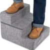 Best Pet Supplies Linen Covered Foam Foldable Cat & Dog Stairs