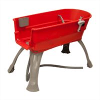 Booster Bath Elevated Dog Bathing & Grooming Center, Large (Red)