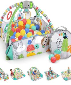 Bright Starts 5-in-1 Your Way Ball Play - Jumbo Play Mat Converts to Ball Pit Baby Gym, Newborn to Toddler - Totally Tropical (Green)