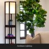 Brightech 72-in Classic Black Shelf Floor Lamp - Modern Shelf Floor Lamp with Drawer - Corner Display Floor Lamps with Shelves for Living Room, Bedroom and Office - Black