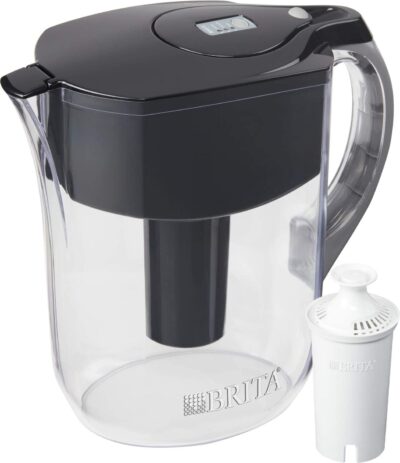 Brita  Grand 10-cup Black Plastic Water Filter Pitcher
