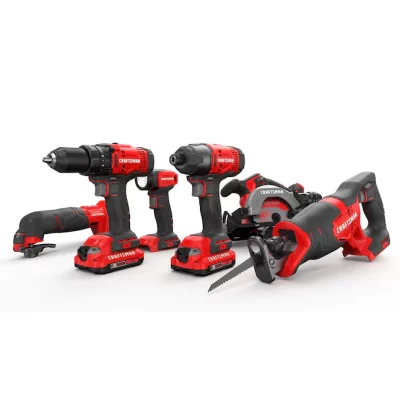 CRAFTSMAN CMCK601D2 V20 6-Tool 20-volt Max Power Tool Combo Kit with Soft Case (2-Batteries Included and Charger Included)