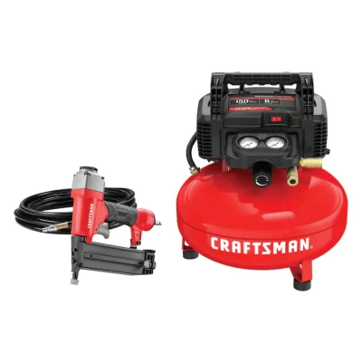 CRAFTSMAN CMEC1KIT18 6-Gallon Single Stage Portable Corded Electric Pancake Air Compressor with Accessories (1-Tool Included)