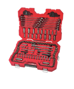 CRAFTSMAN CMMT12035 150-Piece Standard (SAE) and Metric Combination Gunmetal Chrome Mechanics Tool Set (1/4-in; 3/8-in)