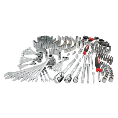 CRAFTSMAN CMMT12039 298-Piece Standard (SAE) and Metric Combination Polished Chrome Mechanics Tool Set (1/4-in; 3/8-in)