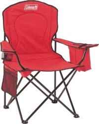 Coleman Camping Chair with Built-in 4 Can Cooler, Red