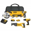 DEWALT DCK551D1M1 5-Tool 20-Volt Max Power Tool Combo Kit with Soft Case (2-Batteries and charger Included)