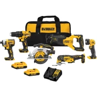 DEWALT DCK675D2 6-Tool 20-Volt Max Brushless Power Tool Combo Kit with Soft Case (2-Batteries and charger Included)