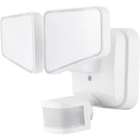 Enbrighten 2-in-1 LED Flood Light Outdoor, Security Light, 2480 Lumens, 2 Adjustable, 2200K-5000K, Motion Sensor Outdoor Light, White, 2 Head, Perfect for Driveway, Patio, Garage, and More, 40940