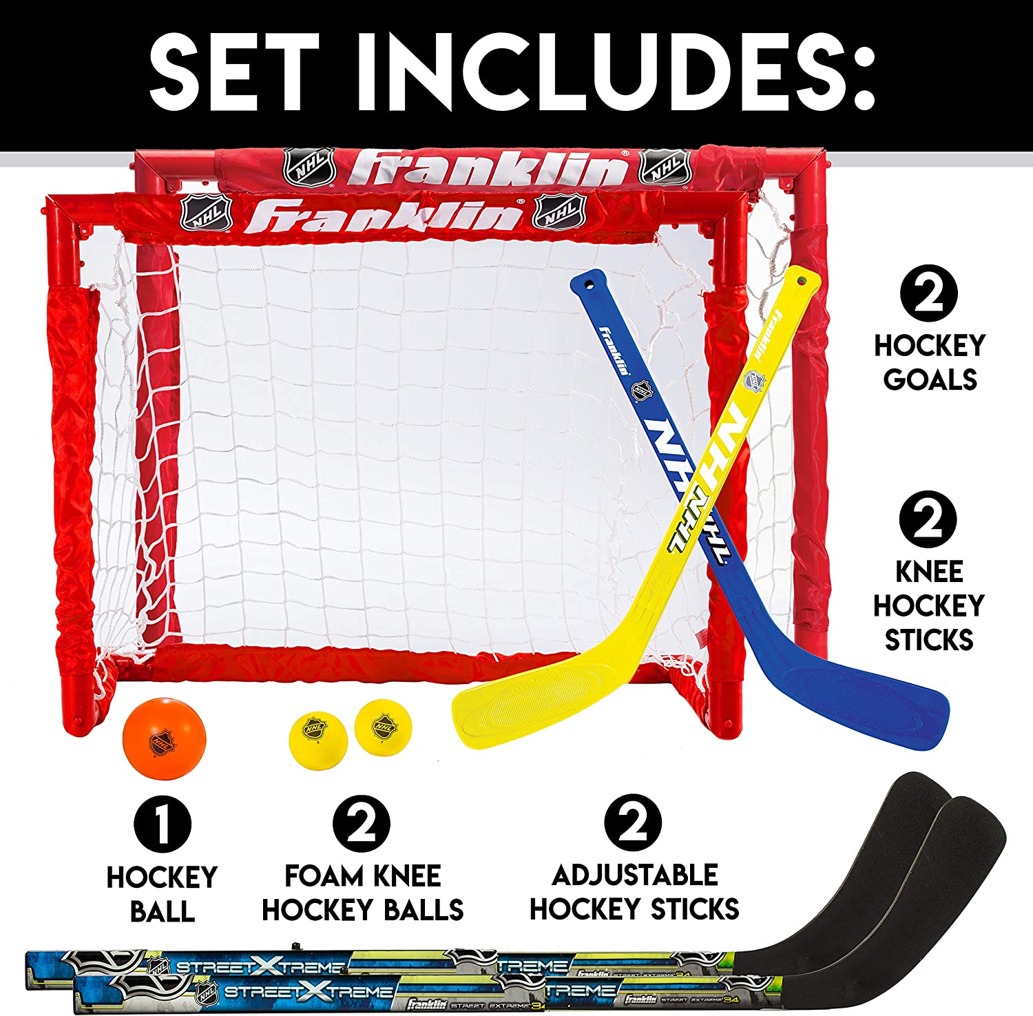 Franklin Sports NHL Kids Street Hockey Goalie Pads Set - Kids