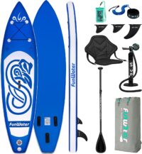 FunWater SUP Inflatable Stand Up Paddle Board 10'x31''x6'' Ultra-Light Inflatable Paddleboard with ISUP Accessories, Blue