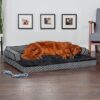 FurHaven Comfy Couch Orthopedic Bolster Dog Bed w/Removable Cover - Diamond Gray, Jumbo