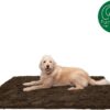FurHaven Muddy Paws Towel & Shammy Dog Mat - Muddy Paws Absorbent Chenille Shammy Bath Towel and Food Mat Rug, Mud (Brown), Jumbo Plus