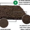 FurHaven Muddy Paws Towel & Shammy Dog Mat - Muddy Paws Absorbent Chenille Shammy Bath Towel and Food Mat Rug, Mud (Brown), Jumbo Plus