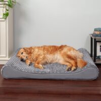 FurHaven Ultra Plush Luxe Lounger Orthopedic Cat & Dog Bed w/Removable Cover, Jumbo (Gray)