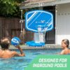 GoSports Splash Hoop Swimming Pool Basketball Game, Includes Poolside Water Basketball Hoop, 2 Balls and Pump