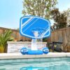 GoSports Splash Hoop Swimming Pool Basketball Game, Includes Poolside Water Basketball Hoop, 2 Balls and Pump
