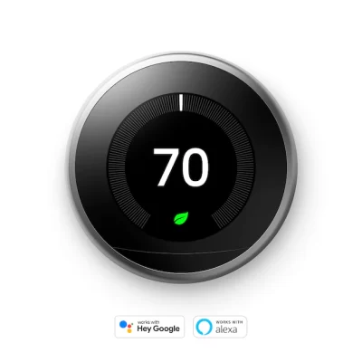 Google  Nest Learning Smart Thermostat with WiFi Compatibility (3rd Generation) - Stainless Steel
