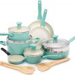 Greenpan  Rio 16pc Ceramic Nonstick Cookware Set, Turquoise