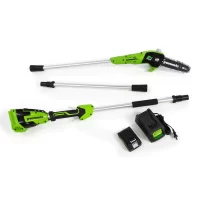 Greenworks PS24B210 24-Volt 8-in Cordless Electric Pole Saw 2 Ah (Battery & Charger Included)