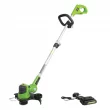 Greenworks ST24B215 24-volt 12-in Straight Cordless String Trimmer Edger Capable (Battery Included)