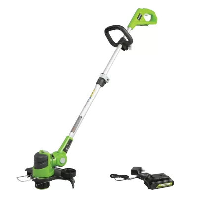 Greenworks ST24B215 24-volt 12-in Straight Cordless String Trimmer Edger Capable (Battery Included)