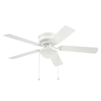 Harbor Breeze  Armitage 52-in White LED Indoor Flush Mount Ceiling Fan with Light (5-Blade)