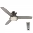 Harbor Breeze  Sailstream 52-in Brushed Nickel Indoor Flush Mount Ceiling Fan with Light Remote (3-Blade)