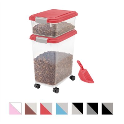 IRIS Airtight Food Storage Container and Scoop Combo for pet, dog, cat and bird food