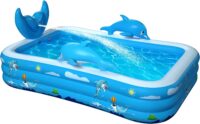 Inflatable Pool for Kids Family Oxsaml 98" x 71" x 22 " Kiddie Pool with Splash, Swimming Pools Above Ground, Backyard, Garden, Summer Water Party