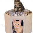 K&H Pet Products Heated Kitty Sleephouse, Tan/Leopard