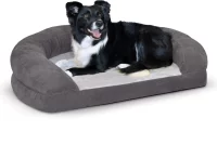K&H Pet Products Orthopedic Bolster Cat & Dog Bed, Large, Gray