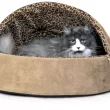 K&H Pet Products Thermo-Kitty Deluxe Hooded Cat Bed, Tan