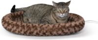 K&H Pet Products Thermo-Kitty Fashion Splash Heated Cat Bed, Large (Mocha)
