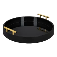 Kate and Laurel  15.5-in x 15.5-in Black Decorative Tray