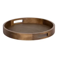 Kate and Laurel  2.25-in x 18.25-in Rustic Brown Decorative Tray