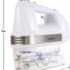 Kenmore 5-Speed Hand Mixer Beater Blender, 250 Watts, with Beaters, Dough Hooks, Liquid Blending Rod, Automatic Cord Retract, Burst Control, and Clip-On Accessory Storage