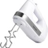Kenmore 5-Speed Hand Mixer Beater Blender, 250 Watts, with Beaters, Dough Hooks, Liquid Blending Rod, Automatic Cord Retract, Burst Control, and Clip-On Accessory Storage