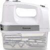 Kenmore 5-Speed Hand Mixer Beater Blender, 250 Watts, with Beaters, Dough Hooks, Liquid Blending Rod, Automatic Cord Retract, Burst Control, and Clip-On Accessory Storage