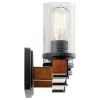 Kichler Barrington 22-in 3-Light Distressed Black and Wood Tone Rustic Vanity Light