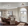 Kichler Barrington 3-Light 14-in Distressed Black and Wood Tone Incandescent Semi-flush Mount Light