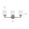 Kichler Winslow 21.5-in 3-Light Brushed Nickel Transitional Vanity Light