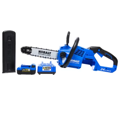 Kobalt KCS 1224A-03 24-Volt 12-in Brushless Cordless Electric Chainsaw 4 Ah (Battery & Charger Included)