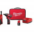 Milwaukee 2401-22-2456-20 M12 12-Volt Lithium-Ion Cordless 1/4 in. Hex Screwdriver and 1/4 in. Ratchet Combo Kit (2-Tool)