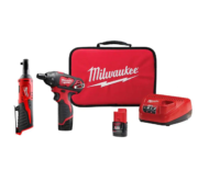 Milwaukee 2401-22-2456-20 M12 12-Volt Lithium-Ion Cordless 1/4 in. Hex Screwdriver and 1/4 in. Ratchet Combo Kit (2-Tool)