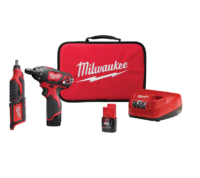Milwaukee 2401-22-2460-20 M12 12-Volt Lithium-Ion Cordless 1/4 in. Hex Screwdriver Kit with M12 Lithium-Ion Cordless Rotary Tool (Tool Only)