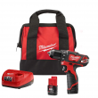 Milwaukee 2407-22 M12 12-Volt Lithium-Ion Cordless 3/8 in. Drill/Driver Kit with Two 1.5 Ah Batteries, Charger and Tool Bag