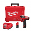 Milwaukee 2453-22 M12 FUEL 12V Lithium-Ion Brushless Cordless 1/4 in. Hex Impact Driver Kit W/(2) 2.0Ah Batteries, Charger & Hard Case