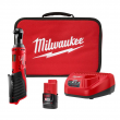 Milwaukee 2457-21 M12 12-Volt Lithium-Ion Cordless 3/8 in. Ratchet Kit with One 1.5 Ah Battery, Charger and Tool Bag